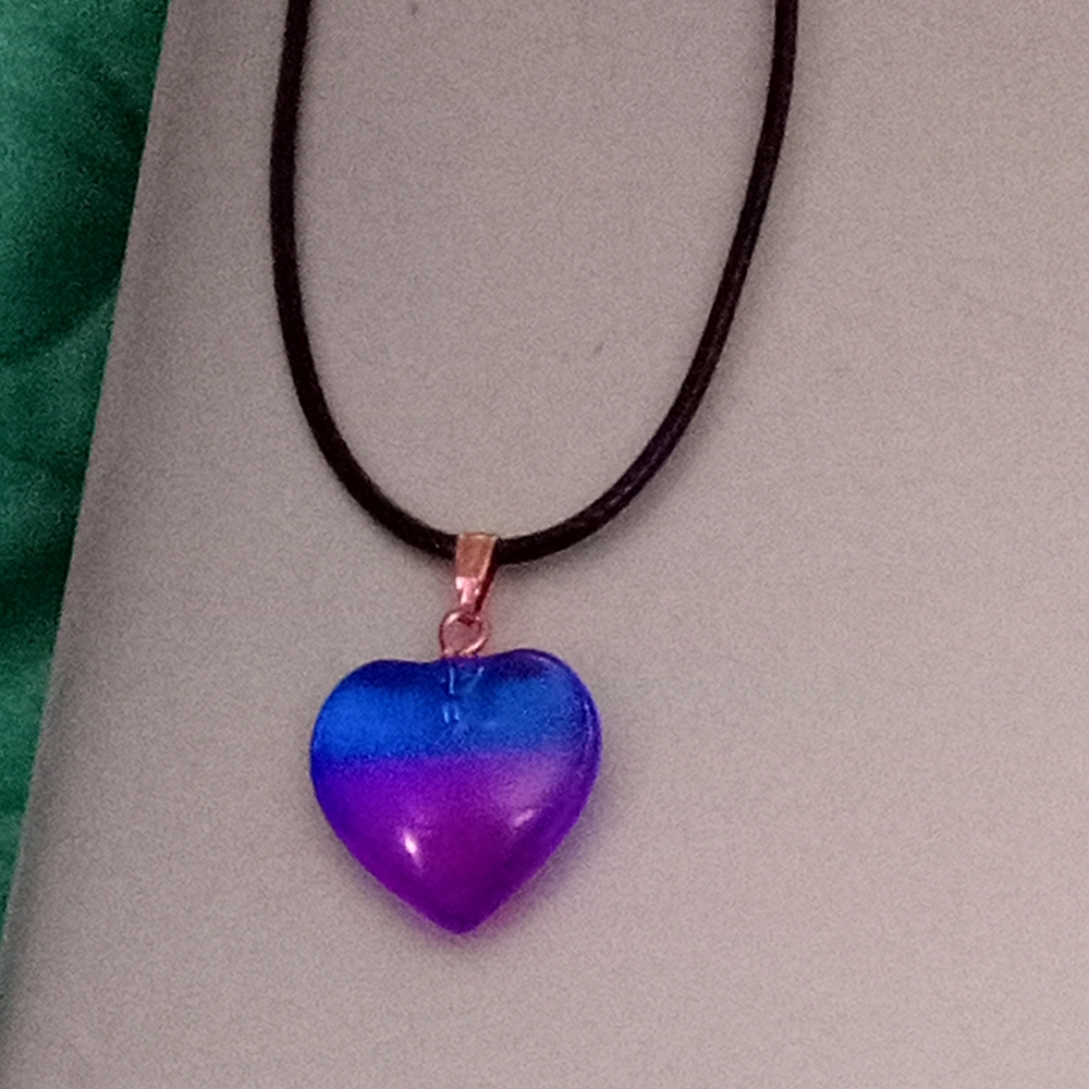 Blue and Purple Heart Love Necklace